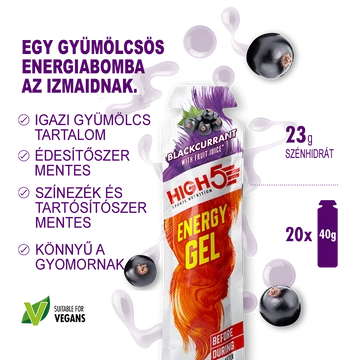 High5 Energy Gel Feketeribizli 40g