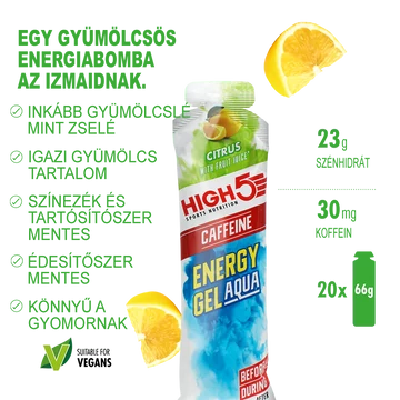 High5 Energy Gel Aqua Coffeine Citrus 66g