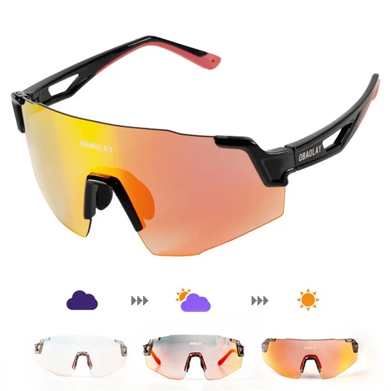 OBAOLAY 938 Fotokromatikus Sport Szemüveg/Fekete-Piros