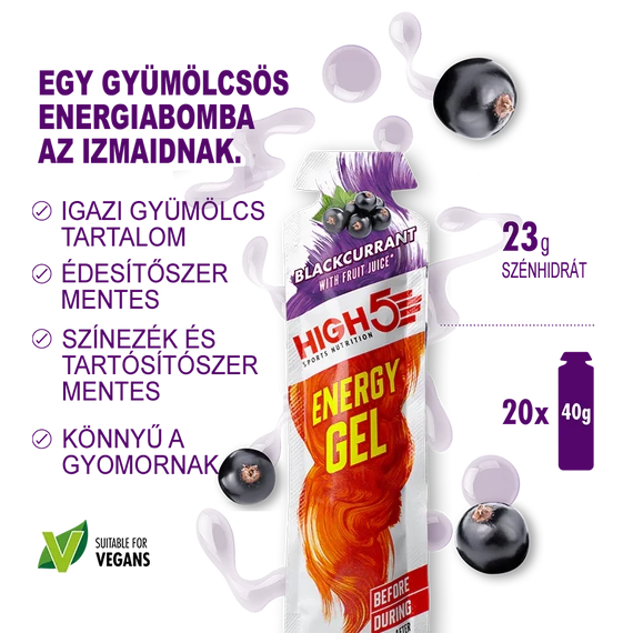 High5 Energy Gel Feketeribizli 40g