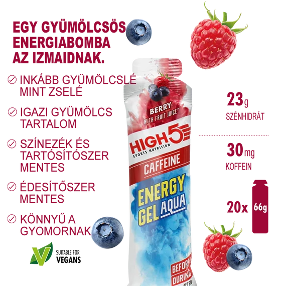 High5 Energy Gel Aqua Coffeine Berry 66g