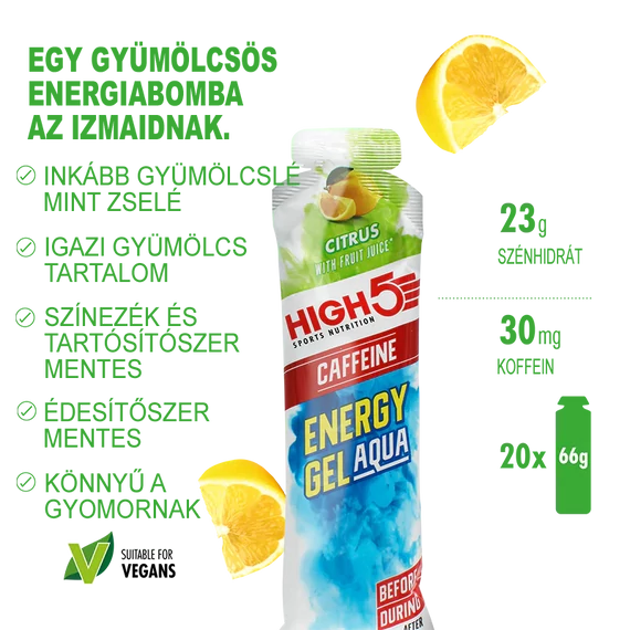 High5 Energy Gel Aqua Coffeine Citrus 66g