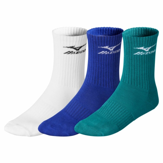 Mizuno Traning 3P Socks/Zokni (3 pár) White/Violet Blue/Harbor Blue
