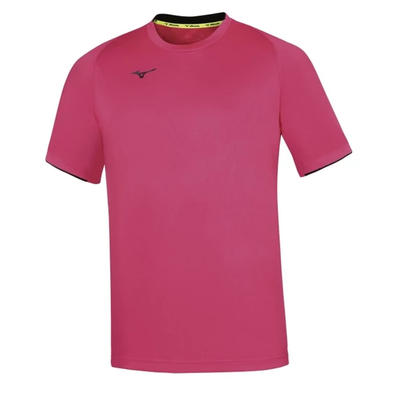 MIZUNO Core Short Sleeve Tee/Pink Fluo/Navy/Férfi