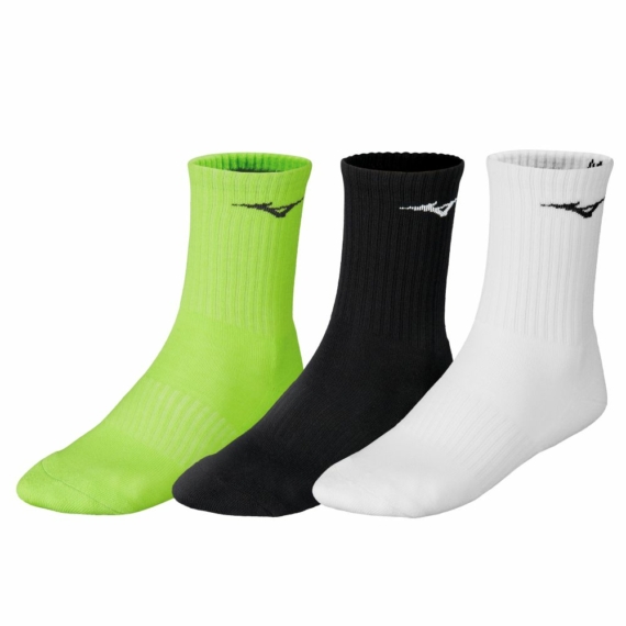 Mizuno Training 3P Socks/Zokni (3pár) White/Black/Neolime 