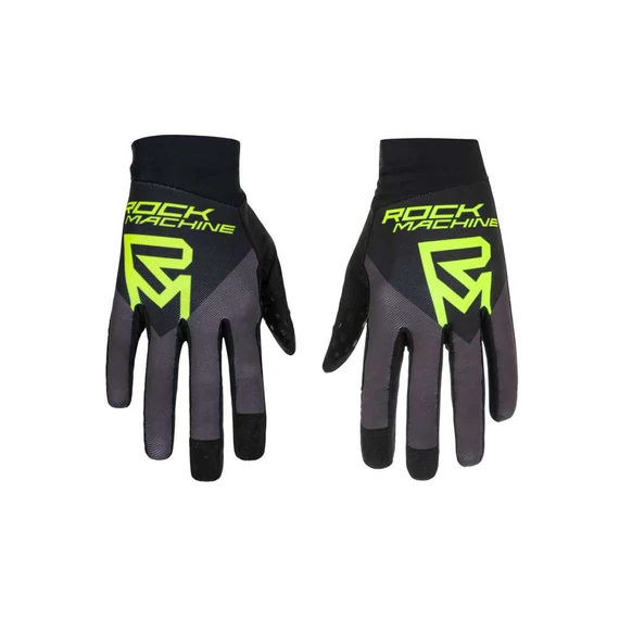 Rock Machine Kesztyű RACE/Black/Gray/Green